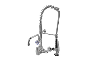 Bateria ścienna ze spryskiwaczem i wylewką MINI 5 C 