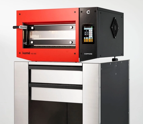Piec do pizzy elektryczny Cuppone Home HE 400 | jednokomorowy | panel dotykowy | 400x400 mm | HE400/1 TS/FR  | czerwony