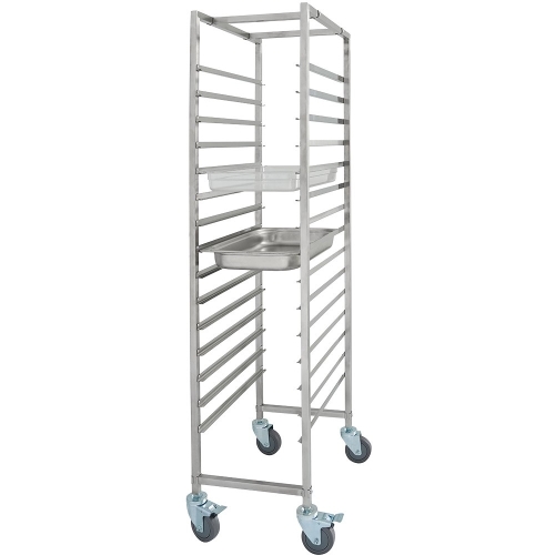 Wózek transportowy ze stali nierdzewnej, Gredil, 15x GN 1/1