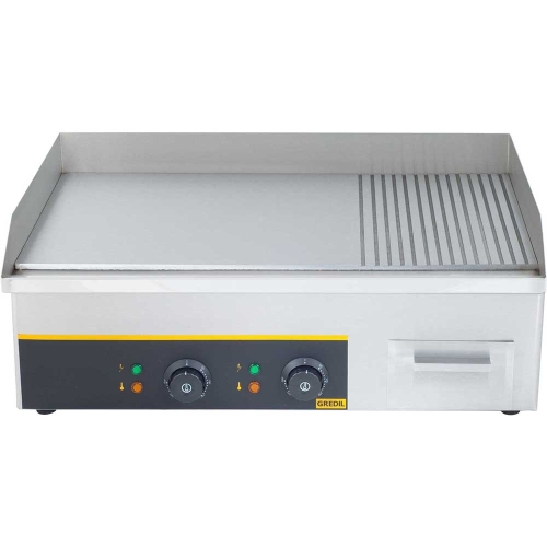 Płyta grillowa 1/2 gładka, 1/2 ryflowana, Gredil,  P 3.5 kW, U 230 V