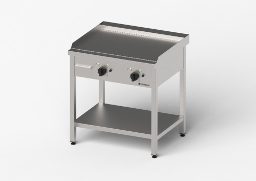 Płyta grillowa elektryczna, ryflowana, Gredil, 800x700x850 mm, P 8.1 kW, U 400 V