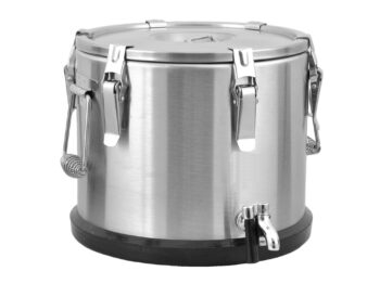 Termos stalowy z kranem i gumową podstawą 36L Szron DNB-5T/36