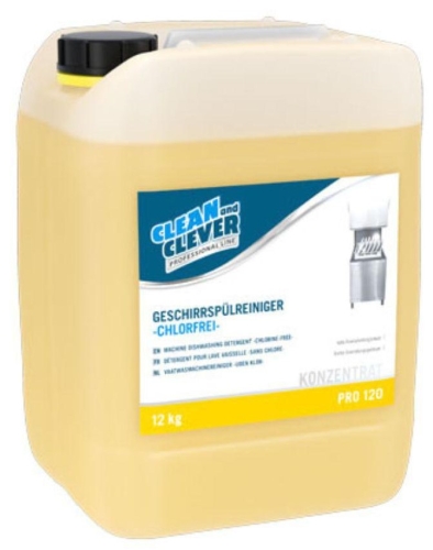 Środek do maszynowego mycia naczyń bez chloru 12kg Clean and Clever PRO120
