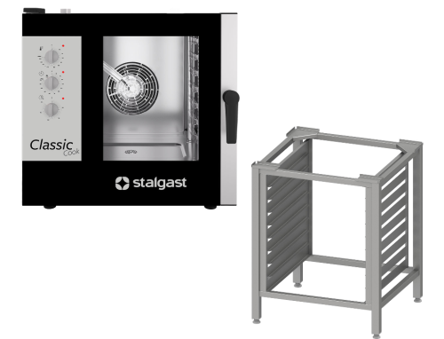 Zestaw Piec konwekcyjno-parowy 7xGN1/1 manualny ClassicCook 10,2 kW/400V + podstawa