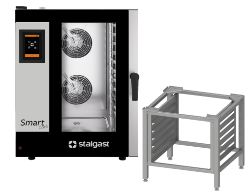 Zestaw Piec konwekcyjno-parowy 11xGN1/1 dotykowy SmartCook 10,2 kW/400V + podstawa 