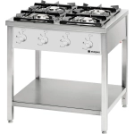 Kuchnia gazowa 4-palnikowa z półką dolną, G30 (propan-butan), moc  22,5kW Stalgast 979523