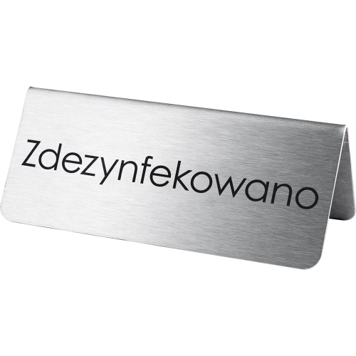 tabliczka "zdezynfekowano"