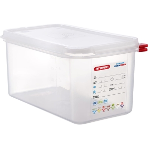  pojemnik z polipropylenu z pokrywką szczelną, GN 1/4, H 100 mm