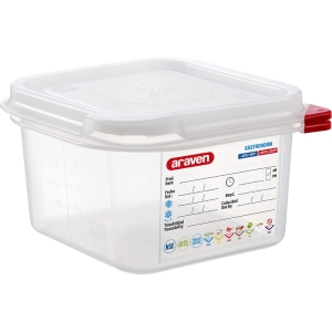  pojemnik z polipropylenu z pokrywką szczelną, GN 1/6, H 150 mm