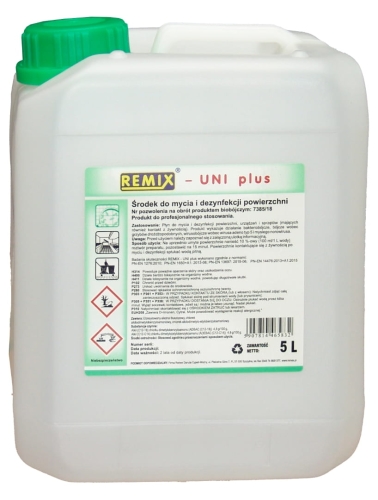 Koncentrat do mycia i dezynfekcji bakterio- i wirusobójczy UNI-PLUS 5 L Remix