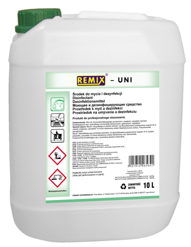 Koncentrat do mycia i dezynfekcji UNI 10 L Remix