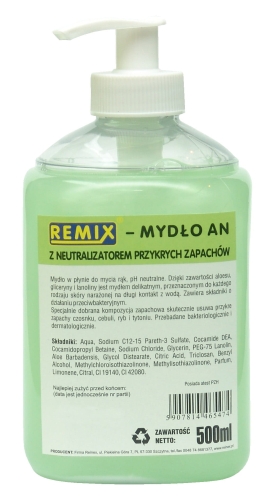 Mydło AN zielone w płynie 0,5L Remix
