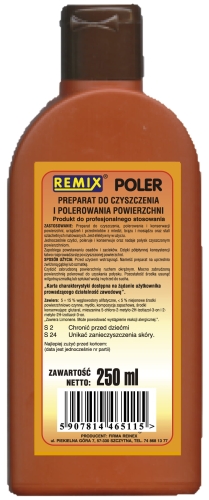 Preparat do czyszczenia stali szlachetnej, miedzi, aluminium POLER 0,6 L Remix