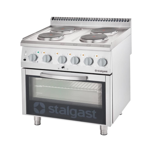 Kuchnia elektryczna 4-polowa 10,4kW z piekarnikiem elektrycznym statycznym 7kW/400V  Stalgast  9716000