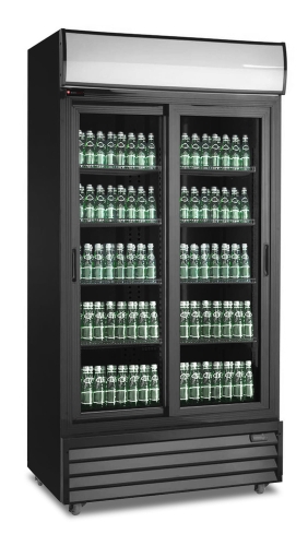 Szafa chłodnicza przeszklona RQ801SL-BLACK | 800l | drzwi przesuwne | czarna (SD801SL)