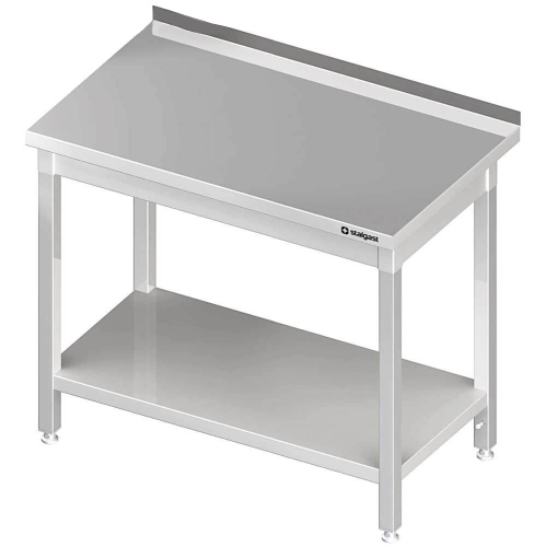 Stół do pracy z półką 1300x700x850mm przyścienny (do skręcenia) Stalgast 980047130