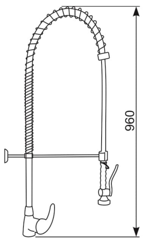 Bateria stojąca ze spryskiwaczem, jednootworowa OMEGA 02