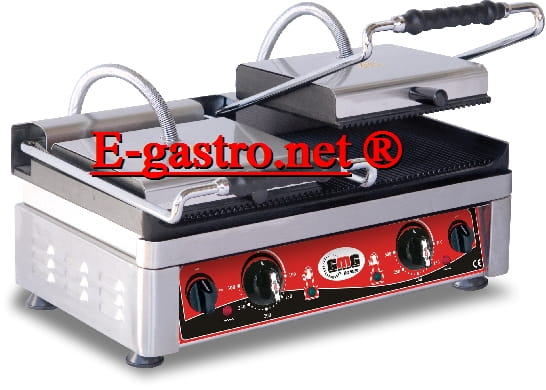 Kontakt grill ryflowany podwójny firmy GMG