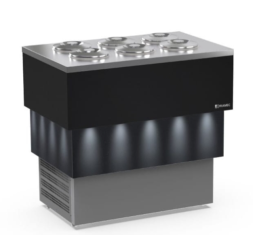 Carrara Dark 6 nowy konserwator (witryna) do lodów gałkowych 6 tuby Dolce Vita Framec