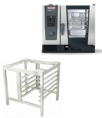 Zestaw piec konwekcyjno-parowy iCombi Classic 6-1/1 RATIONAL elektryczny i podstawa Egaz