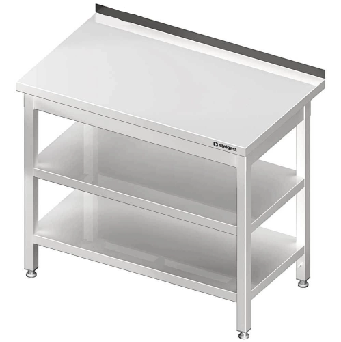 Stół do pracy przyścienny z 2 półkami 600x700x850mm skręcany Stalgast 980067060