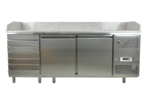 Stół chłodniczy do pizzy 2-drzwiowy z garownikiem Szron EPF3480