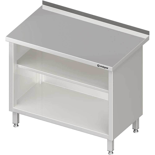  stół przyścienny, zabudowany z 2-ma półkami 600x600x850 mm Stalgast  980136060