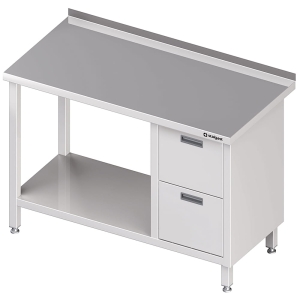 stół przyścienny z blokiem dwóch szuflad (P),i półką 1000x600x850 mm Stalgast 980276100