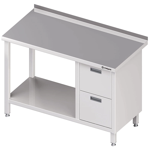 stół przyścienny z blokiem dwóch szuflad (P),i półką 1300x700x850 mm Stalgast 980277130