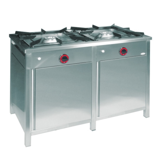 Taboret gazowy dwupalnikowy z szafką 1150x600x850 13kW TG214.IV 