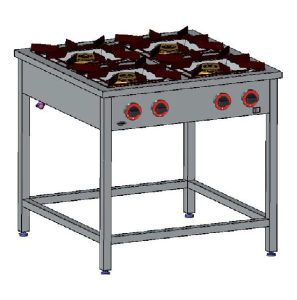 Kuchnia gazowa 4-palnikowa z pilotem 20,5kW TGP-420.II EGAZ 900x900x850mm