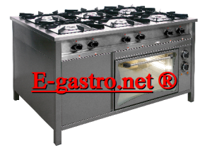 Kuchnia gazowa 6-palnikowa z piekarnikiem elektrycznym 31,4kW TG 632/PKE-1 (1330x900x850mm)