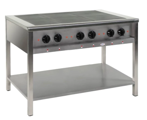 Kuchnia elektryczna 6-płytowa 1100x700x380 z półką 18 kW KE-67K