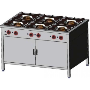Kuchnia gazowa 6-palnikowa z szafką 34,4kW TG 6737.IV EGAZ 1300x700x850mm