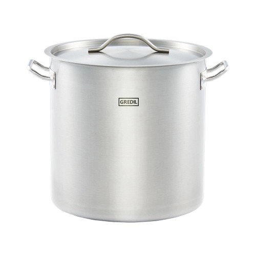 Garnek wysoki z pokrywką, stalowy, Ø 360 mm, V 36.6 l