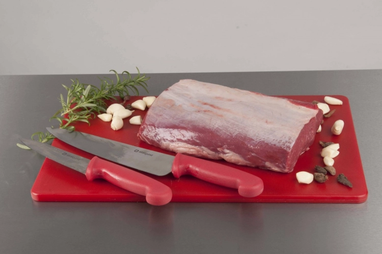 Deska do krojenia, czerwona, HACCP, 450x300 mm