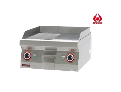 Płyta bezpośredniego smażenia elektryczna, 1/2 gładka i 1/2 ryflowana 700.PBE-600GR.A Kromet