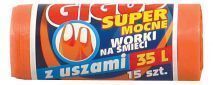 Worki na śmieci z uszami Giguś Super Mocne 35 l (15 sztuk)