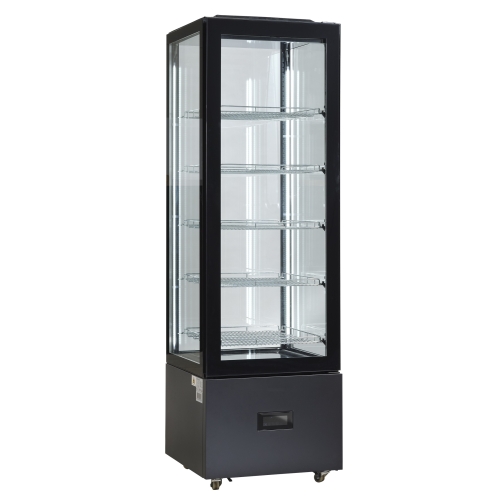 Witryna chłodnicza | cukiernicza | panoramiczna | LED | czarna | 250 l | DC402BB