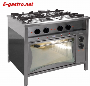 Kuchnia gazowa 4-palnikowa 900 z piekarnikiem elektrycznym 400V TG 420 PKE-3 (25,2kW) EGAZ