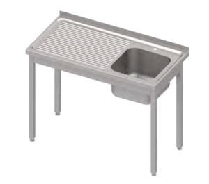 Stół ze zlewem 1-komorowym bez półki  prawy skręcany STALGAST 