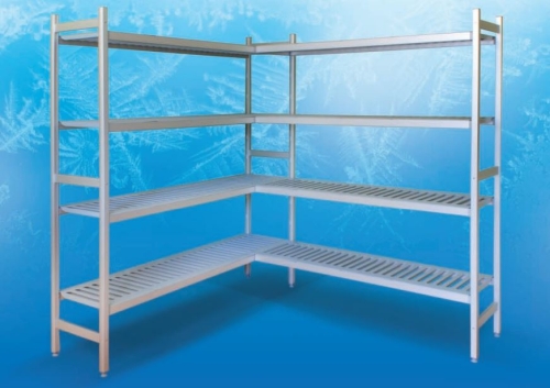 Regał podstawowy 5-półkowy aluminiowo-polipropylenowy OPTIMA, H=2100 mm 