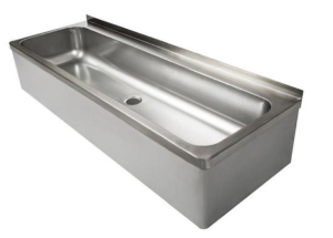 Umywalka dwustanowiskowa, nierdzewna, zabudowana 1200x425x265 model N 120