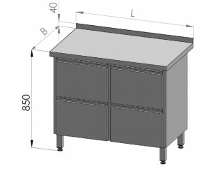 Stół z blokiem 4 szuflad E1154 EGAZ