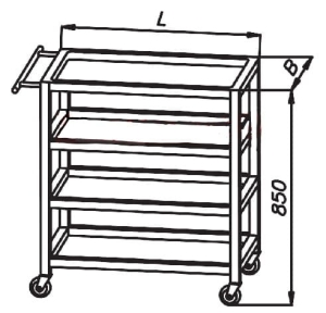 Wózek kelnerski SPAWANY 4-półkowy E4030 EGAZ