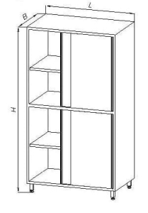 Szafa przelotowa 2-poziomowa drzwi suwane i 3 półki E3095 EGAZ