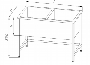 Basen 2-komorowy, komora 400mm E2820/4 EGAZ