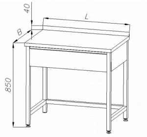 Stół nierdzewny z 1 szufladą firmy EGAZ