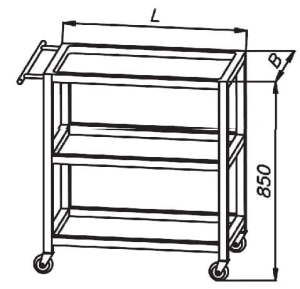 Wózek kelnerski SPAWANY 3-półkowy E4020 EGAZ
