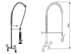 Bateria stojąca ze spryskiwaczem, dwuotworowa OMEGA 03